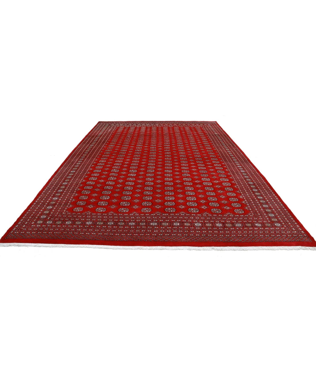 Red Pakistani Bokhara Rug 10' 2" x 13' 9" Hand-Knotted | No. AT69606