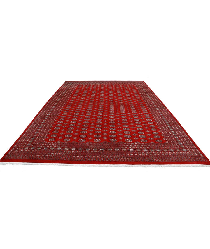 Red Pakistani Bokhara Rug 10' 2" x 13' 9" Hand-Knotted | No. AT69606