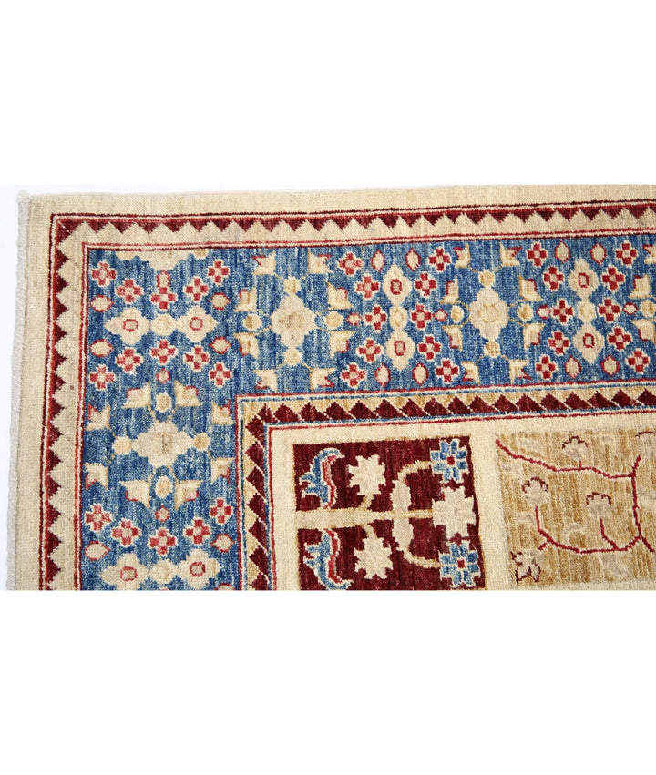 Ivory Afghan Bakhtiari Rug 5' 7" x 7' 8" Hand-Knotted | No. AT69673