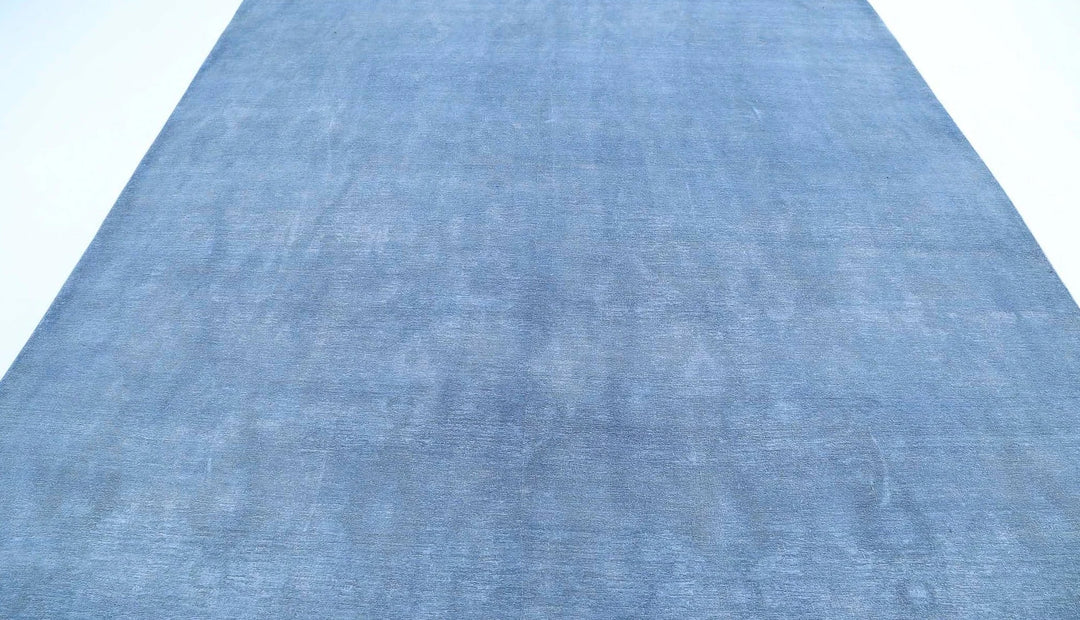 Blue Afghan Overdye Rug 8' 8" x 12' 0" Hand-Knotted | No. AT69715
