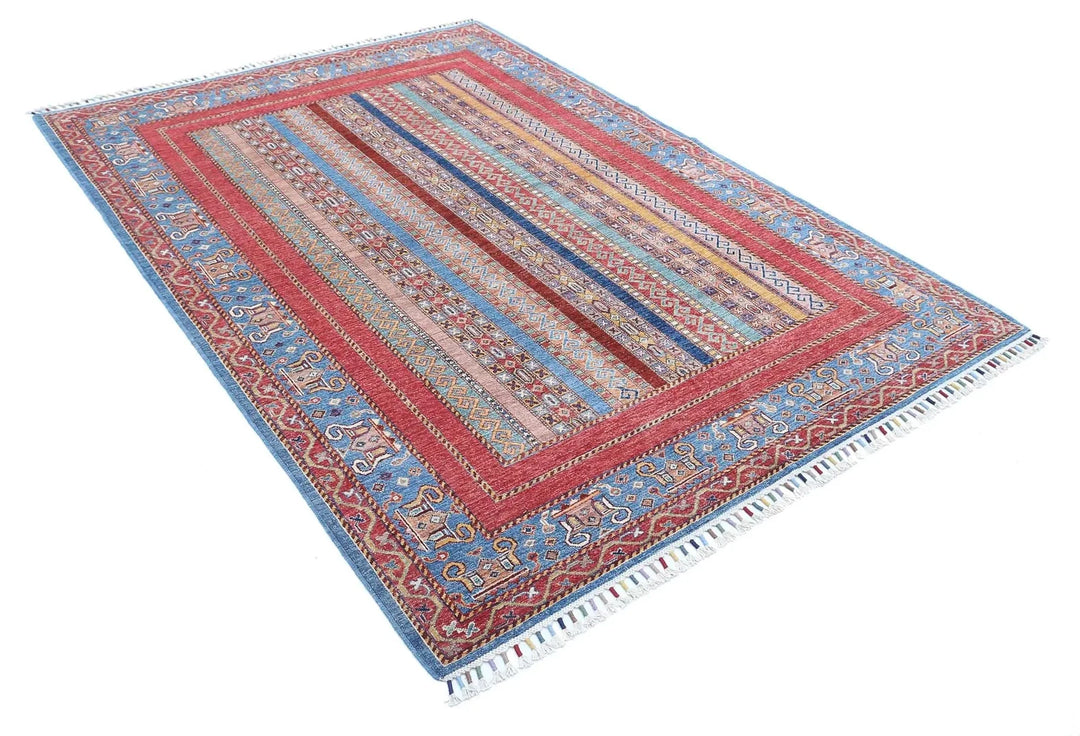Afghan Shaal Rug 5' 8" x 7' 11" Hand-Knotted | No. AT69764
