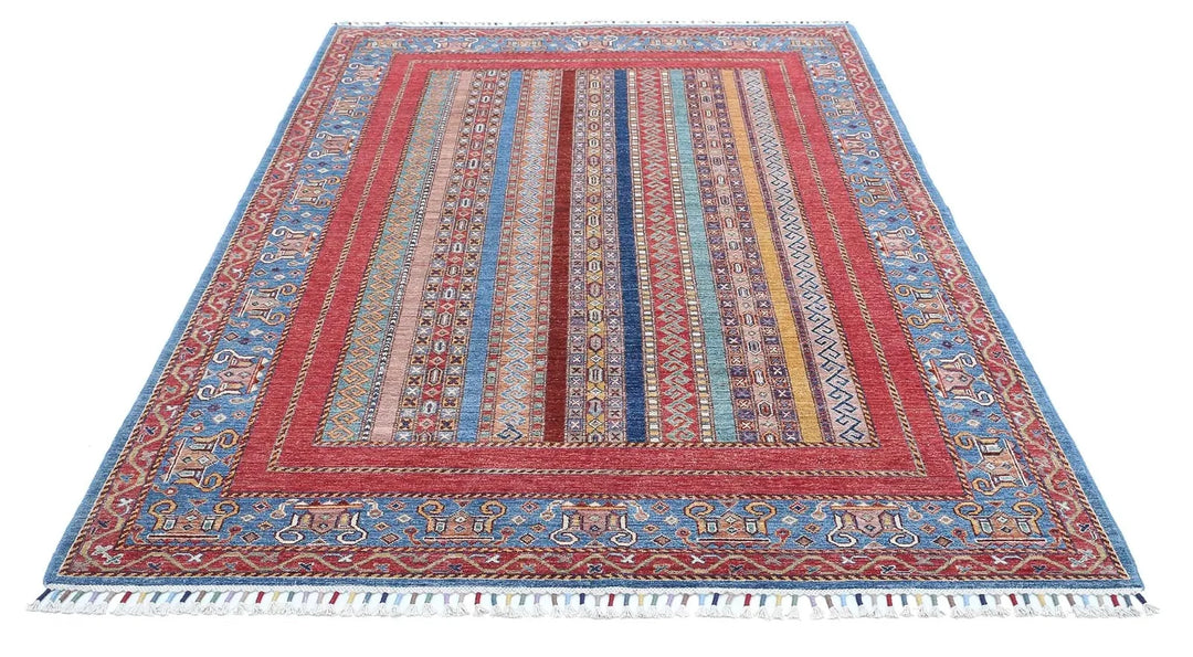 Afghan Shaal Rug 5' 8" x 7' 11" Hand-Knotted | No. AT69764