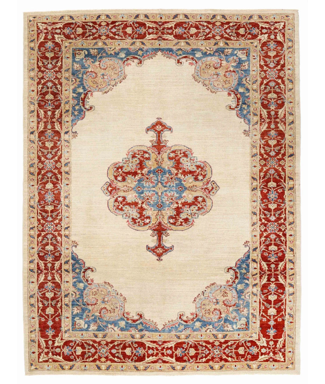 Afghan Ziegler Rug 5' 8" x 7' 4" Hand-Knotted | No. AT69834