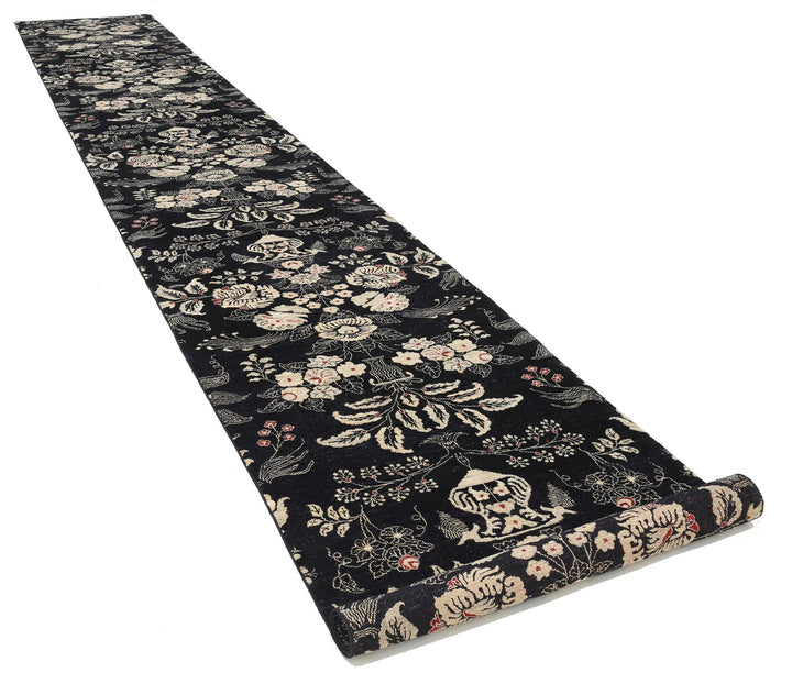 Afghan Artemix Runner Rug 3' 6" x 22' 9" Hand-Knotted | No. AT69915