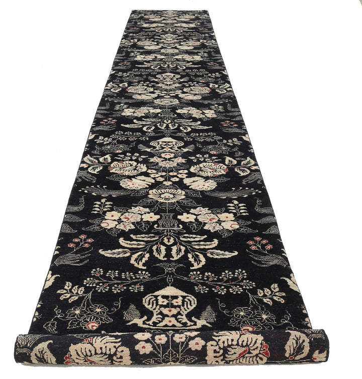 Afghan Artemix Runner Rug 3' 6" x 22' 9" Hand-Knotted | No. AT69915