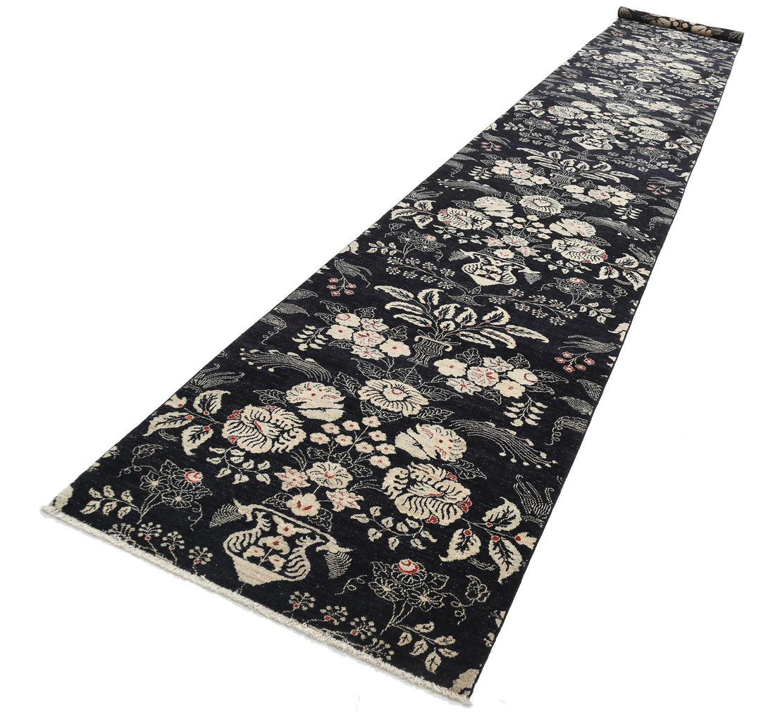 Afghan Artemix Runner Rug 3' 6" x 22' 9" Hand-Knotted | No. AT69915