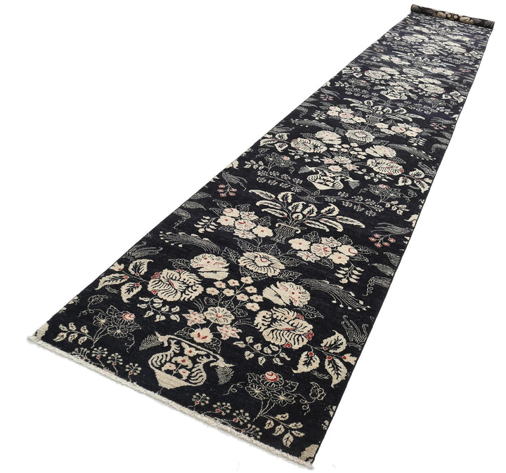 Afghan Artemix Runner Rug 3' 6" x 22' 9" Hand-Knotted | No. AT69915