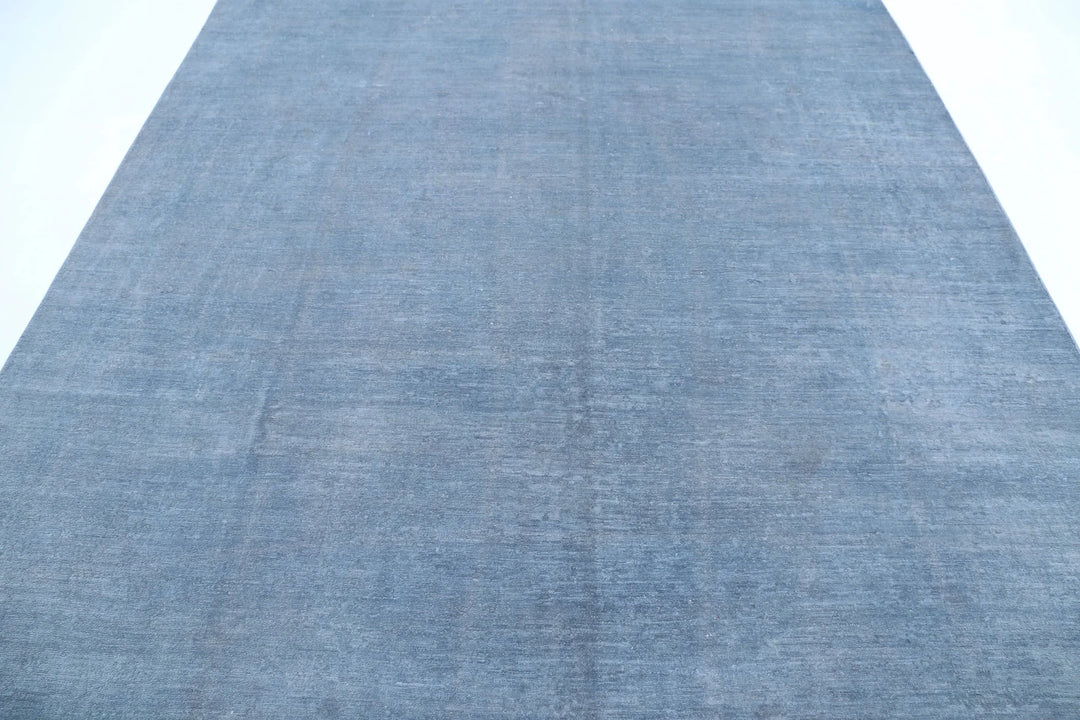 Grey Afghan Overdye Rug 7' 9" x 9' 7" Hand-Knotted | No. AT69959
