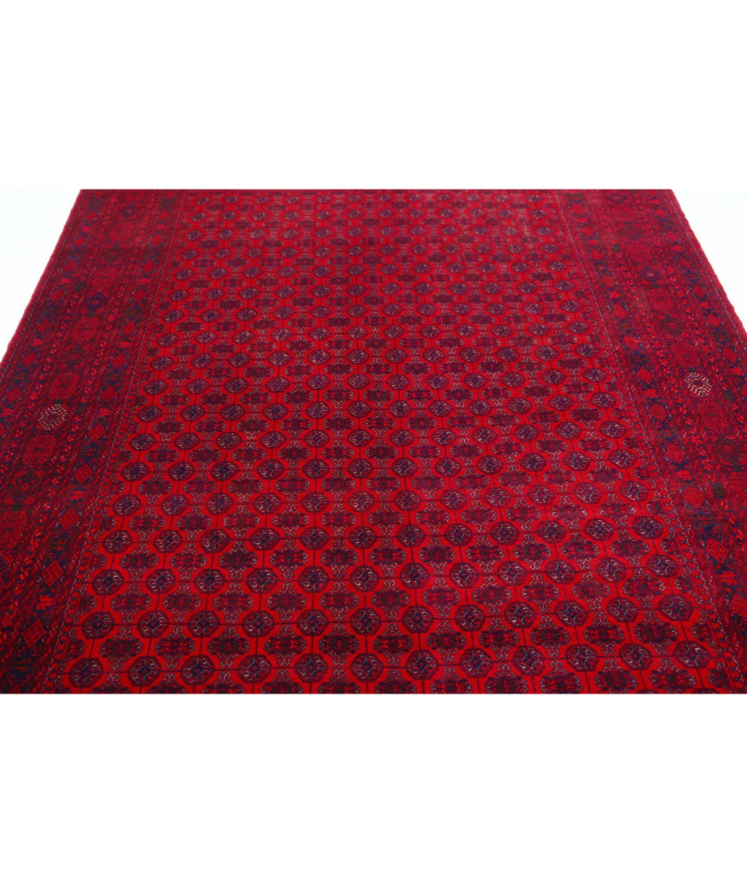 Red Afghan Beljik Rug 6' 5" x 9' 7" Hand-Knotted | No. AT69981