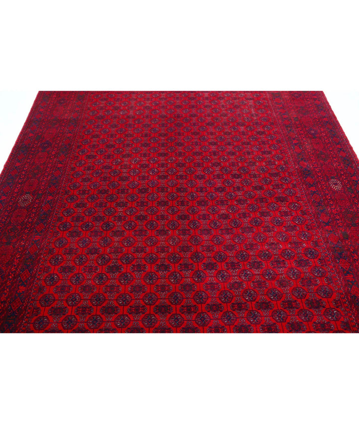 Red Afghan Beljik Rug 6' 5" x 9' 7" Hand-Knotted | No. AT69981