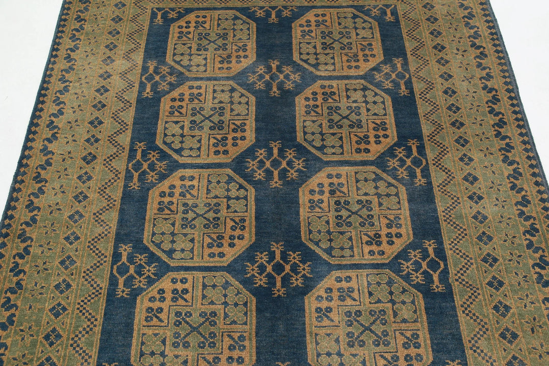 Afghan Akcha Revival Rug 5' 1" x 6' 2" Hand-Knotted | No. AT69997
