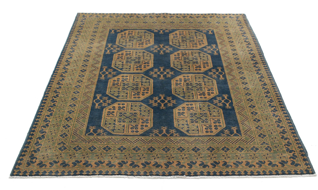 Afghan Akcha Revival Rug 5' 1" x 6' 2" Hand-Knotted | No. AT69997