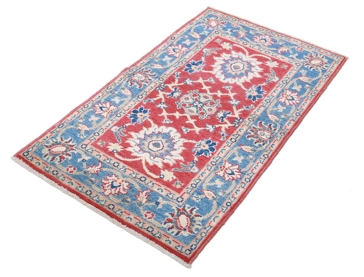 Red Afghan Ziegler Rug 2' 7" x 4' 6" Hand-Knotted | No. AT70064