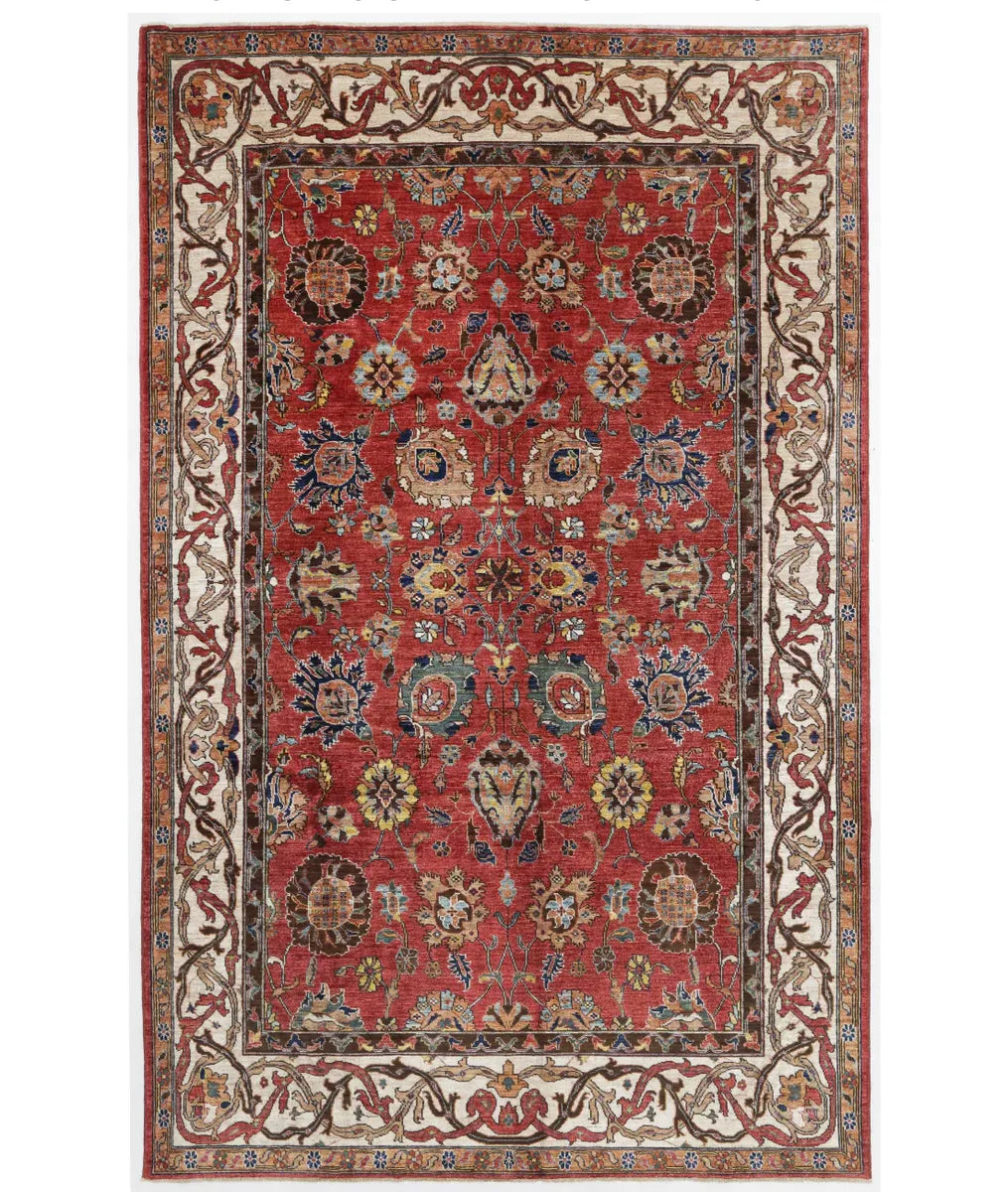 Red Afghan Tribal Rug 6' 6" x 10' 4" Hand-Knotted | No. AT70090