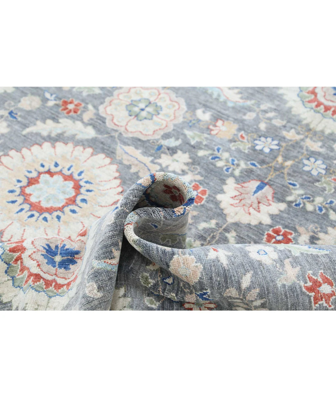 Grey Afghan Artemix Rug 5' 0" x 11' 8" Hand-Knotted | No. AT701050