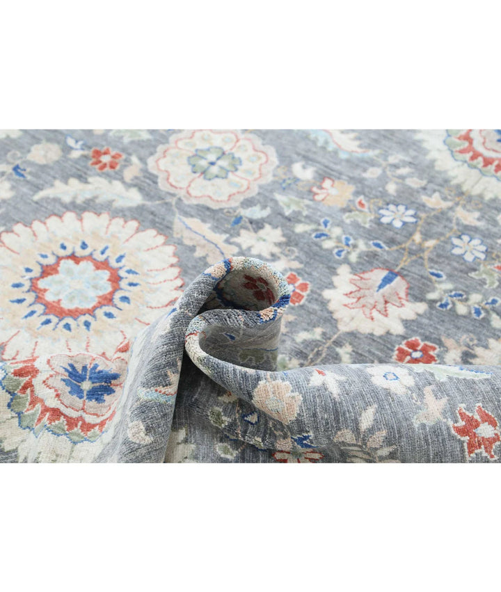 Grey Afghan Artemix Rug 5' 0" x 11' 8" Hand-Knotted | No. AT701050