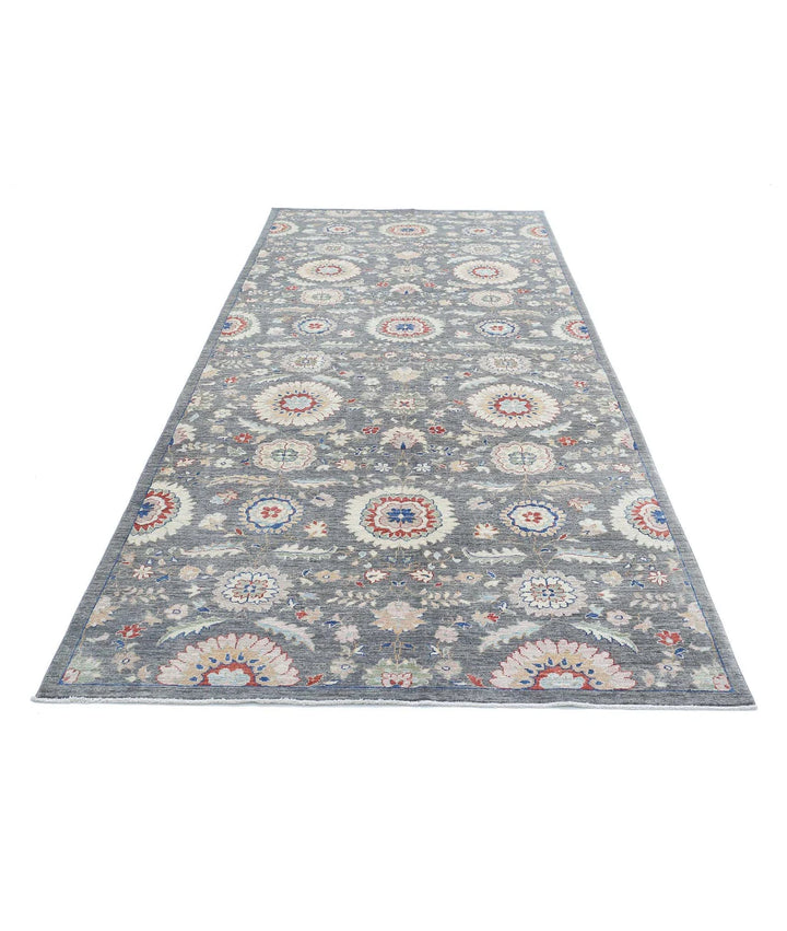 Grey Afghan Artemix Rug 5' 0" x 11' 8" Hand-Knotted | No. AT701050
