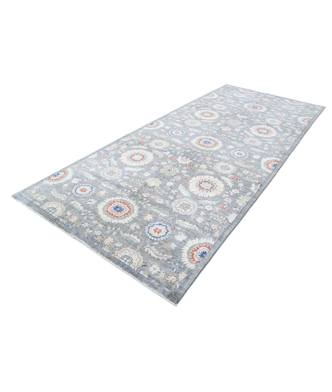 Grey Afghan Artemix Rug 5' 0" x 11' 8" Hand-Knotted | No. AT701050