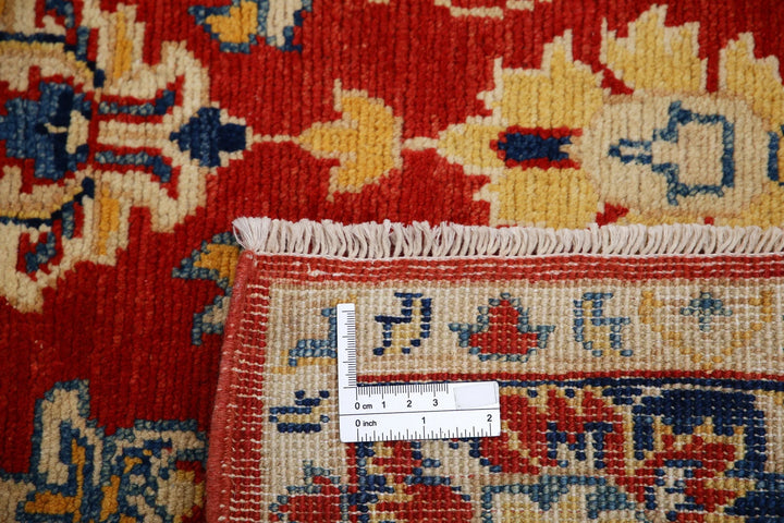 Red Afghan Ziegler Rug 3' 10" x 5' 8" Hand-Knotted | No. AT70116