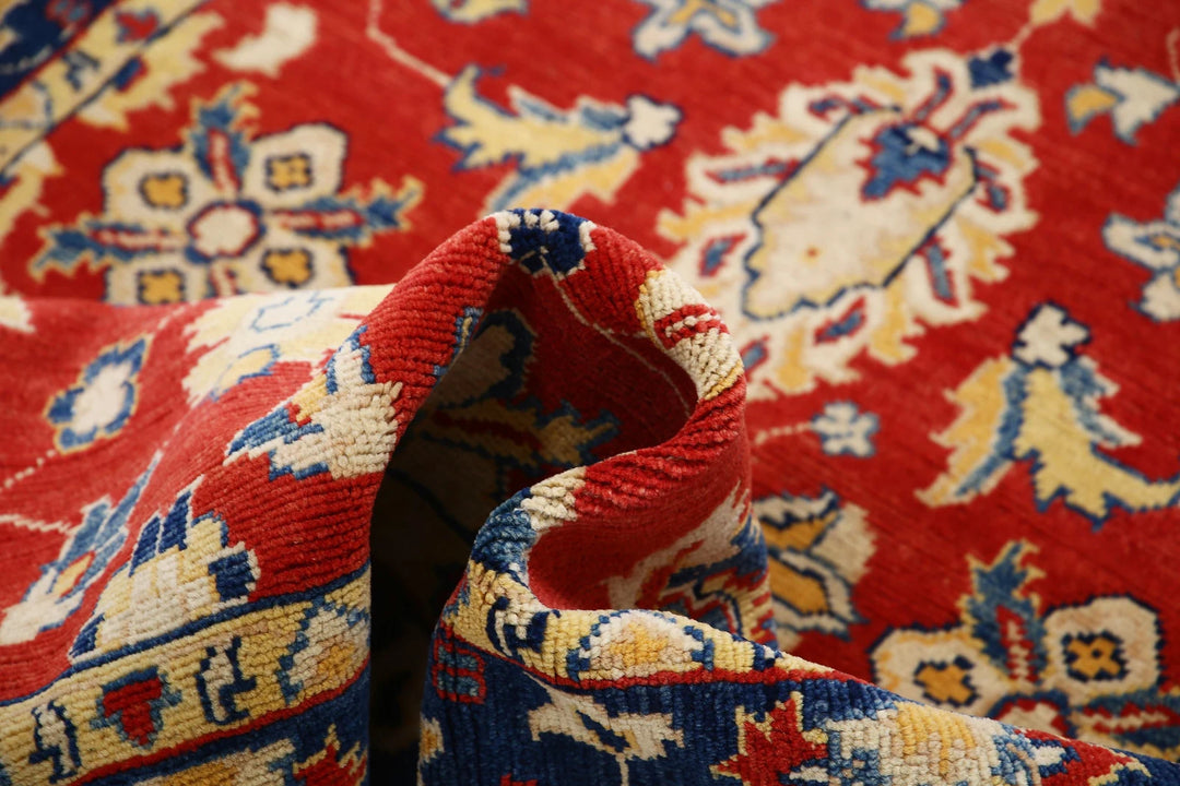 Red Afghan Ziegler Rug 3' 10" x 5' 8" Hand-Knotted | No. AT70116