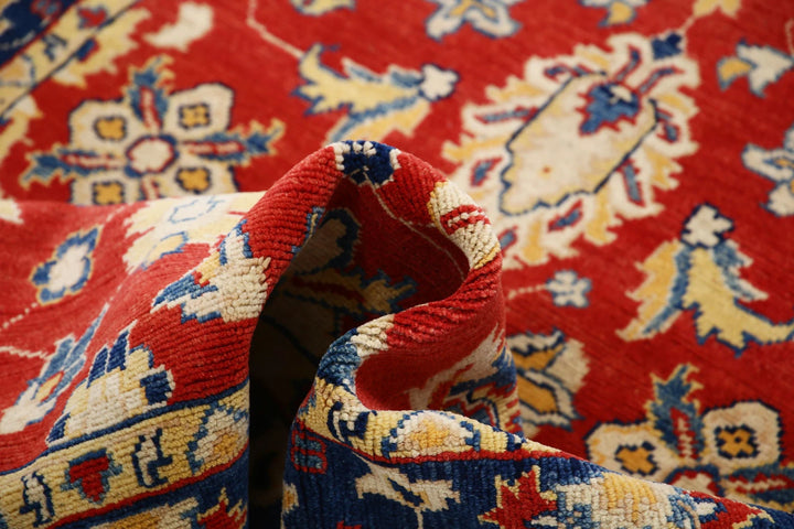 Red Afghan Ziegler Rug 3' 10" x 5' 8" Hand-Knotted | No. AT70116