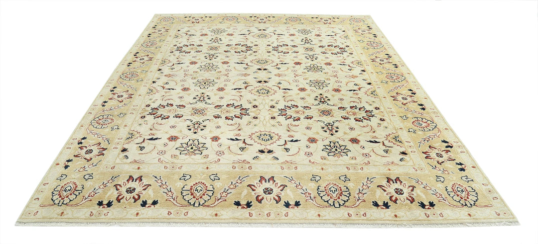Indian Ziegler Rug 7' 9" x 9' 5" Hand-Knotted | No. AT70213