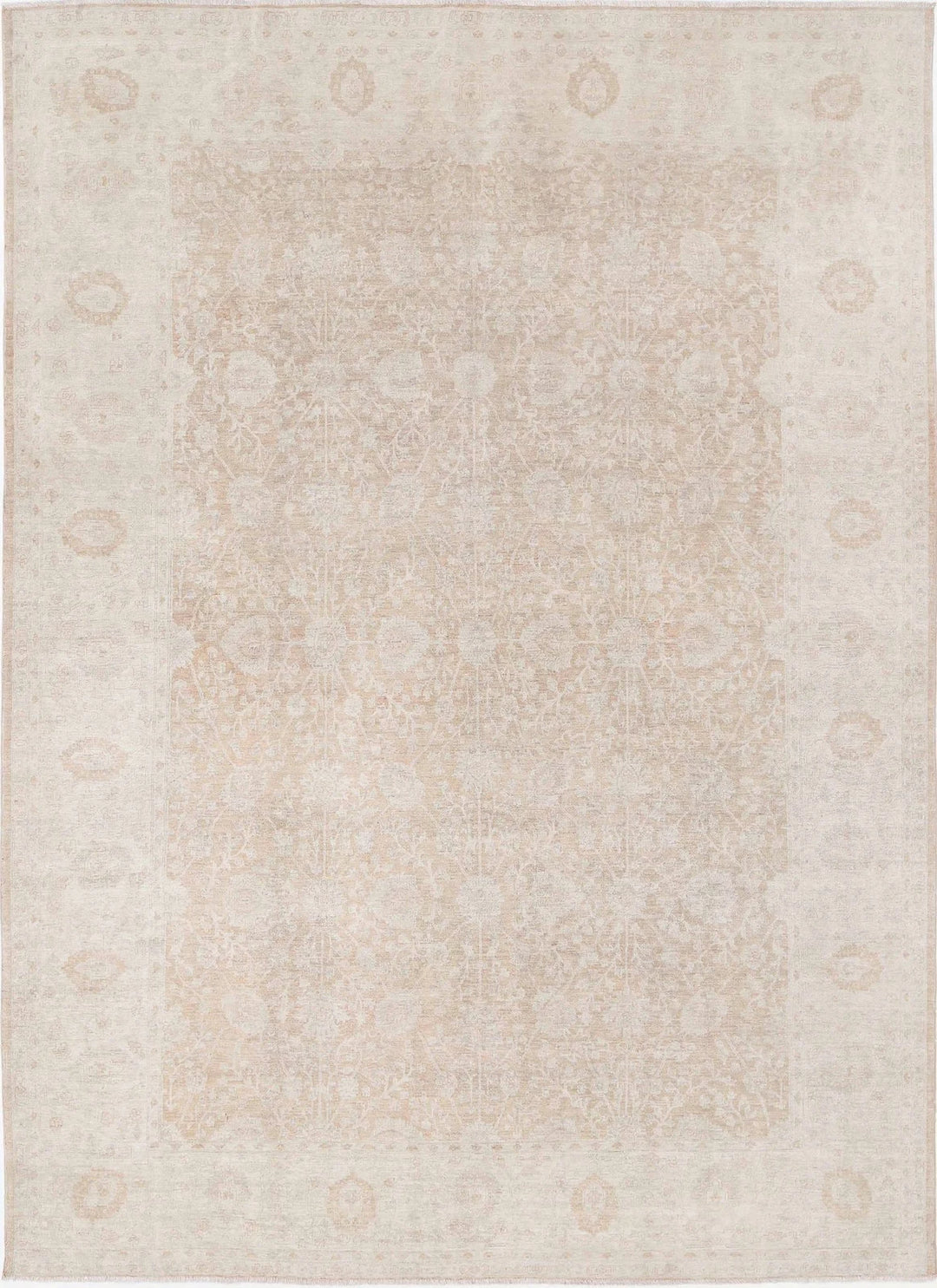 Ivory Afghan Ariana Rug 8' 0" x 10' 10" Hand-Knotted | No. AT70218