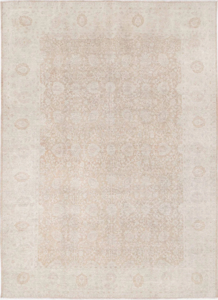 Ivory Afghan Ariana Rug 8' 0" x 10' 10" Hand-Knotted | No. AT70218