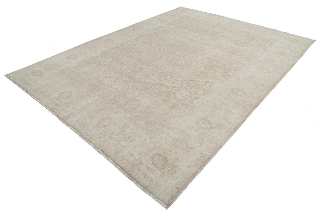 Ivory Afghan Ariana Rug 8' 0" x 10' 10" Hand-Knotted | No. AT70218