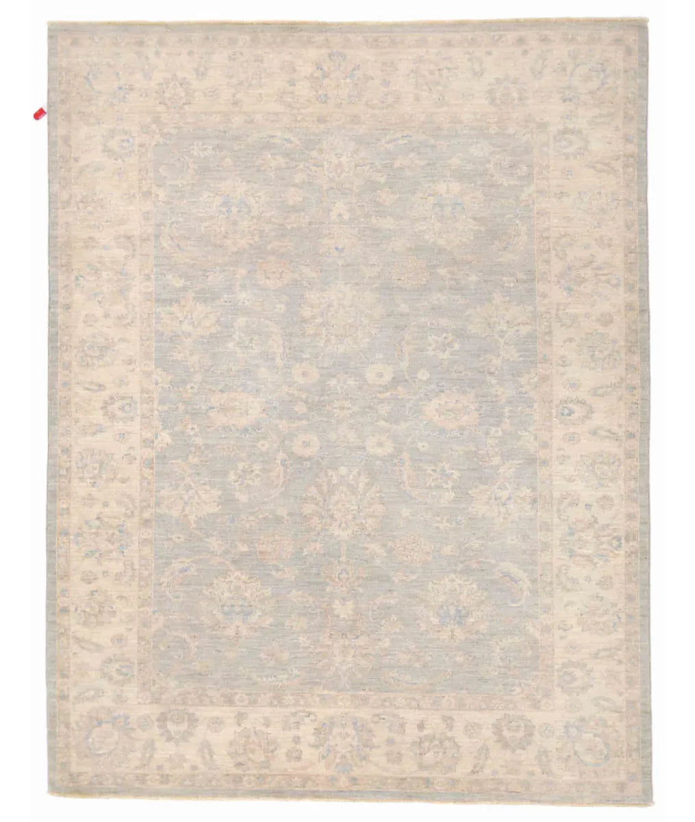 Grey Afghan Serenity Rug 5' 6" x 7' 2" Hand-Knotted | No. AT703436