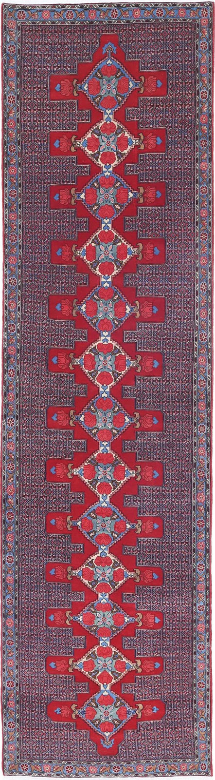 Persian Senneh Runner Rug 3' 1" x 12' 1" Hand-Knotted | No. AT70388