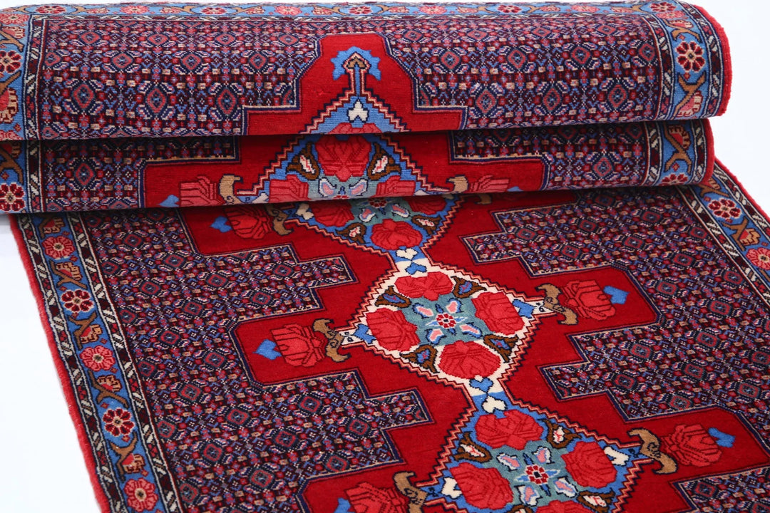 Persian Senneh Runner Rug 3' 1" x 12' 1" Hand-Knotted | No. AT70388