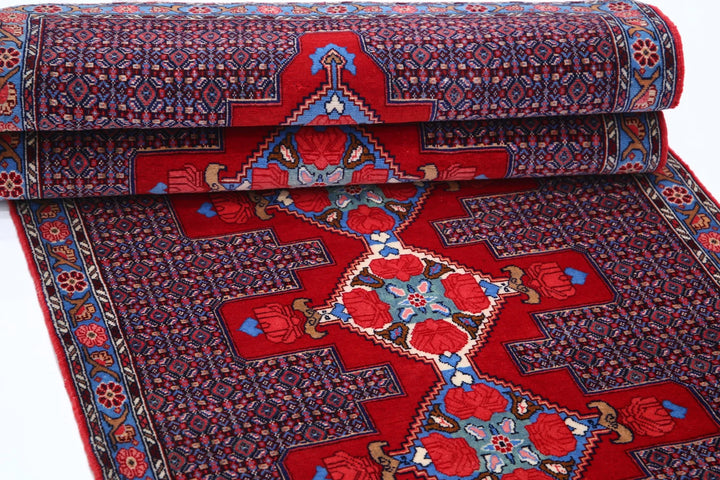 Persian Senneh Runner Rug 3' 1" x 12' 1" Hand-Knotted | No. AT70388