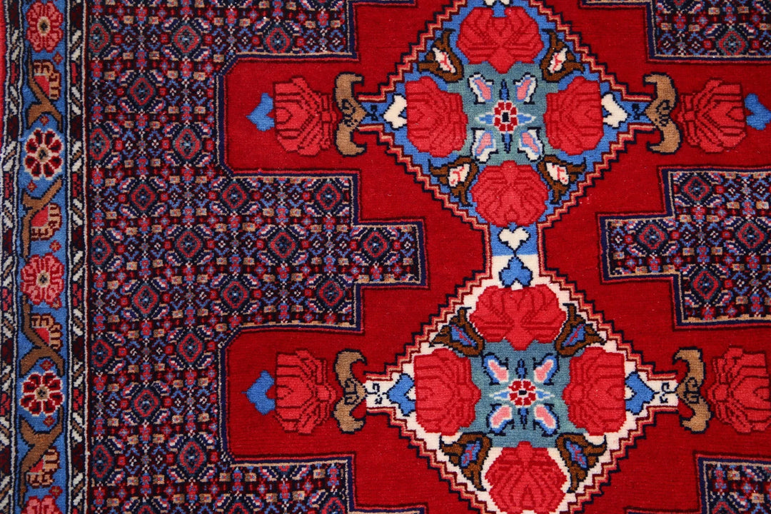 Persian Senneh Runner Rug 3' 1" x 12' 1" Hand-Knotted | No. AT70388