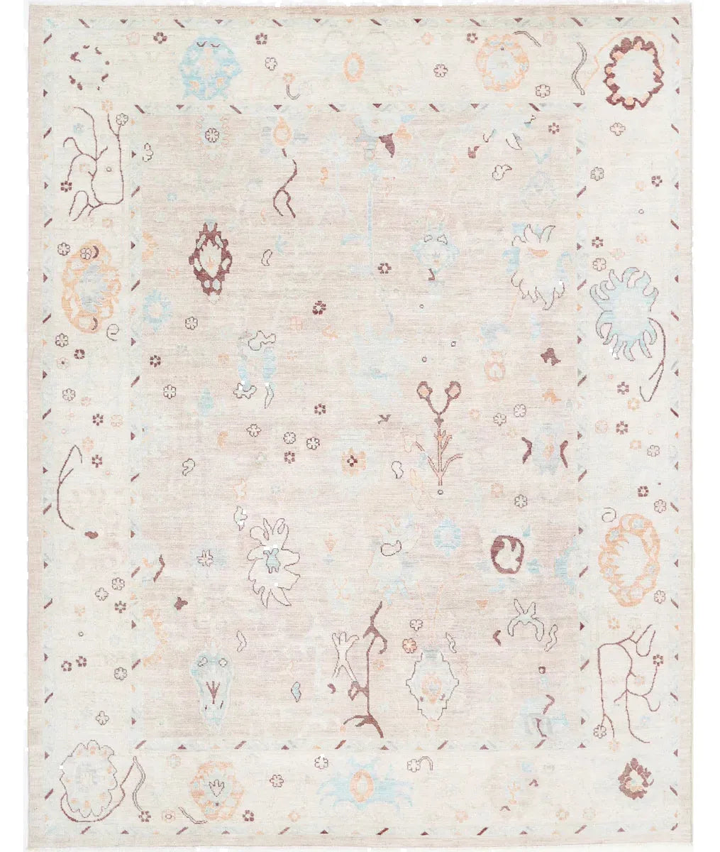 Afghan Oushak Rug 9' 3" x 11' 9" Hand-Knotted | No. AT70481
