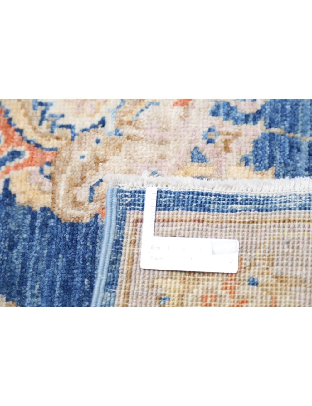 Blue Afghan Ziegler Rug 2' 7" x 4' 0" Hand-Knotted | No. AT70510