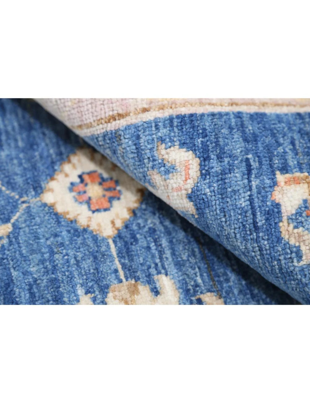 Blue Afghan Ziegler Rug 2' 7" x 4' 0" Hand-Knotted | No. AT70510