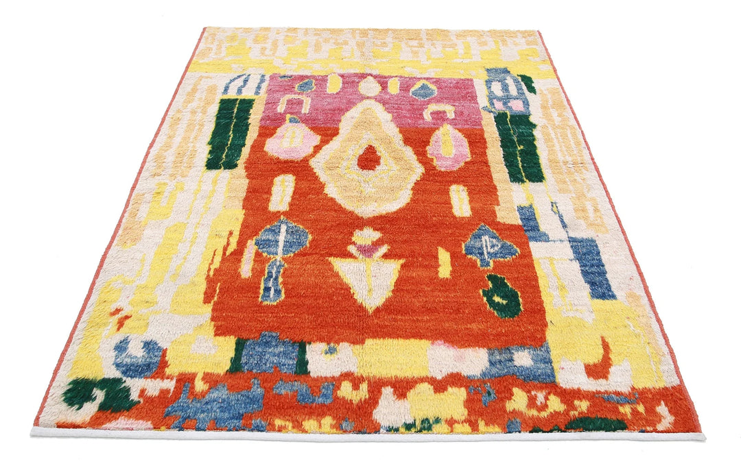 Afghan Tribal Rug 5' 3" x 6' 11" Hand-Knotted | No. AT70663