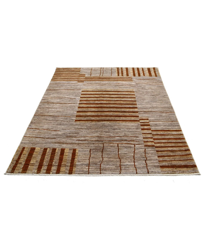 Afghan Modcar Rug 4' 11" x 6' 4" Hand-Knotted | No. AT70692