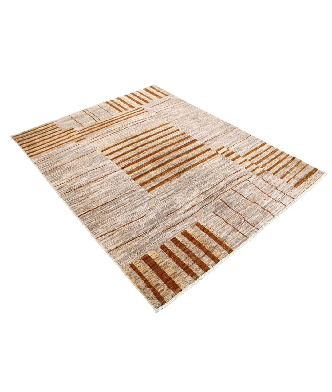 Afghan Modcar Rug 4' 11" x 6' 4" Hand-Knotted | No. AT70692