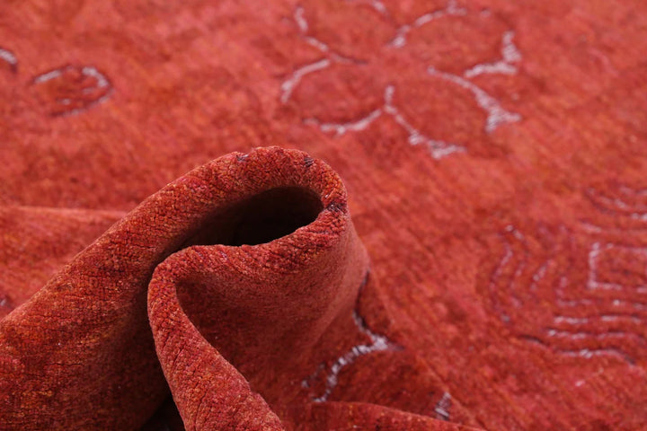Red Afghan Oriental Rug 9' 8" x 13' 5" Hand-Knotted | No. AT70715
