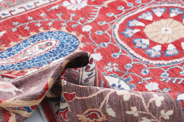 Afghan Ziegler Suzani Rug 6' 7" x 9' 9" Hand-Knotted | No. AT70769