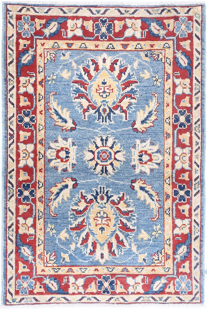 Afghan Kazak Rug 2' 7" x 3' 10" Hand-Knotted | No. AT70857