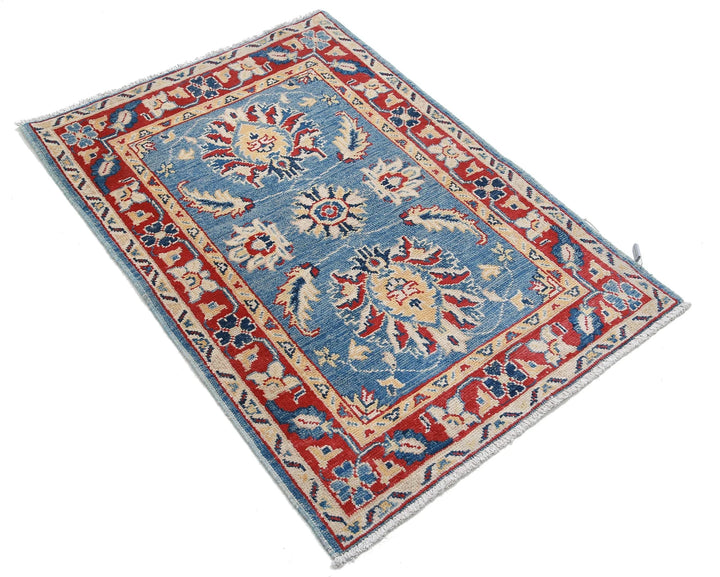 Afghan Kazak Rug 2' 7" x 3' 10" Hand-Knotted | No. AT70857