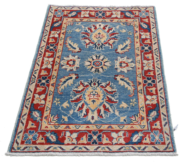 Afghan Kazak Rug 2' 7" x 3' 10" Hand-Knotted | No. AT70857