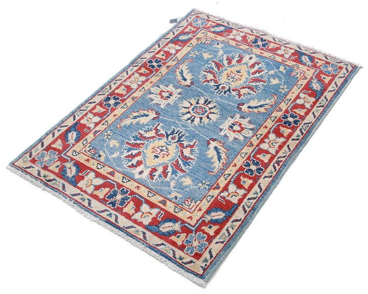 Afghan Kazak Rug 2' 7" x 3' 10" Hand-Knotted | No. AT70857