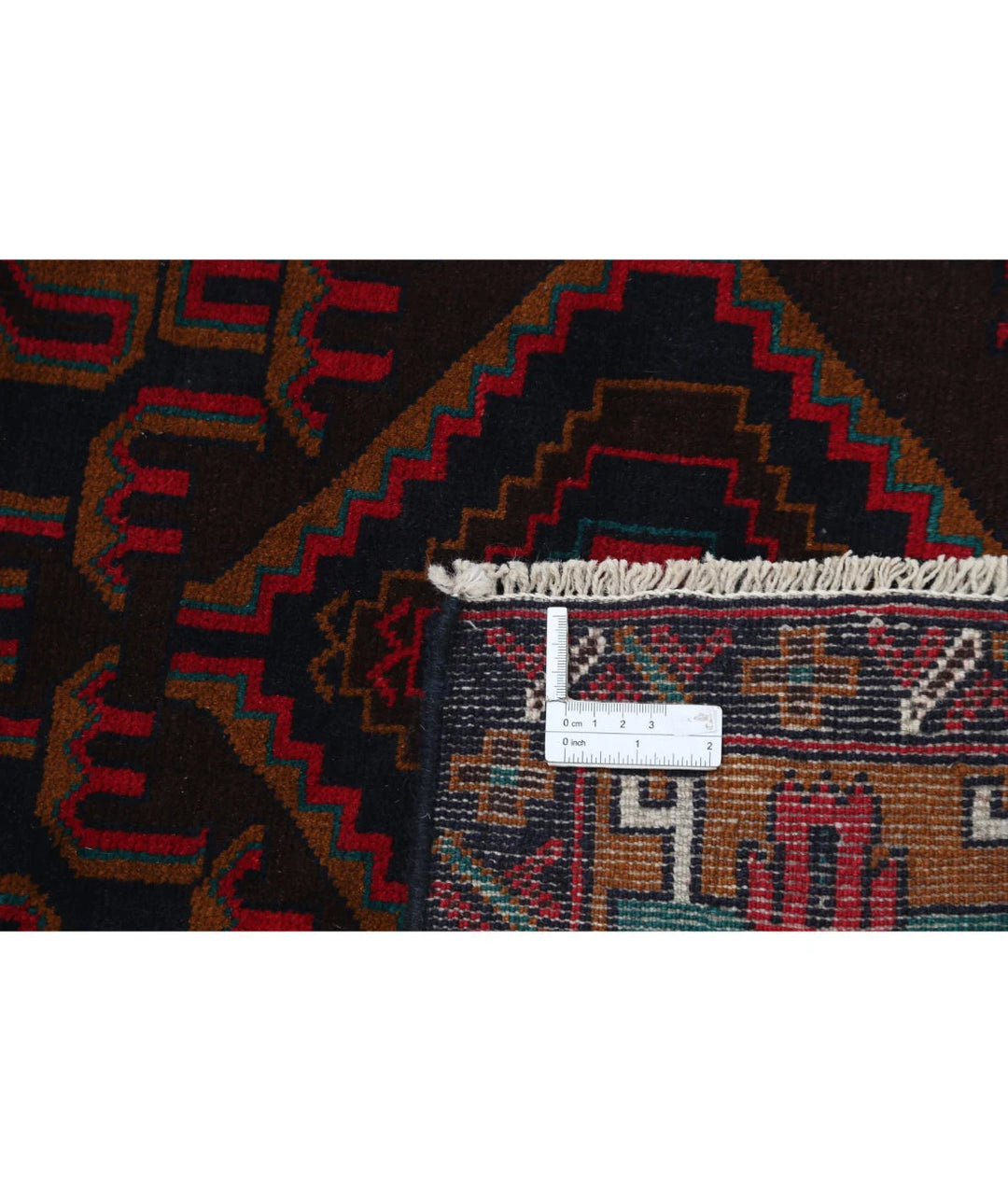 Red Afghan Baluchi Rug 2' 9" x 4' 9" Hand-Knotted | No. AT70862
