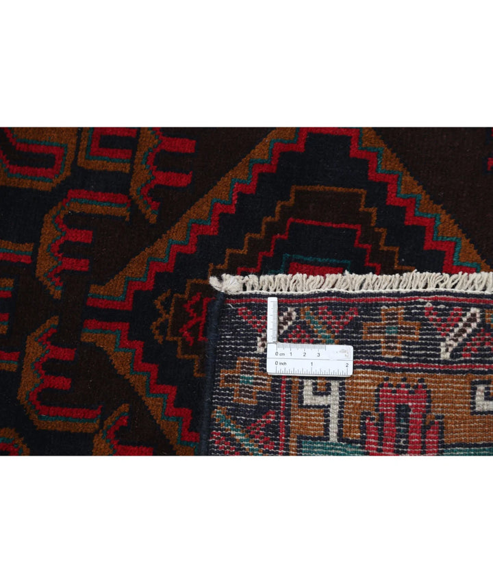 Red Afghan Baluchi Rug 2' 9" x 4' 9" Hand-Knotted | No. AT70862