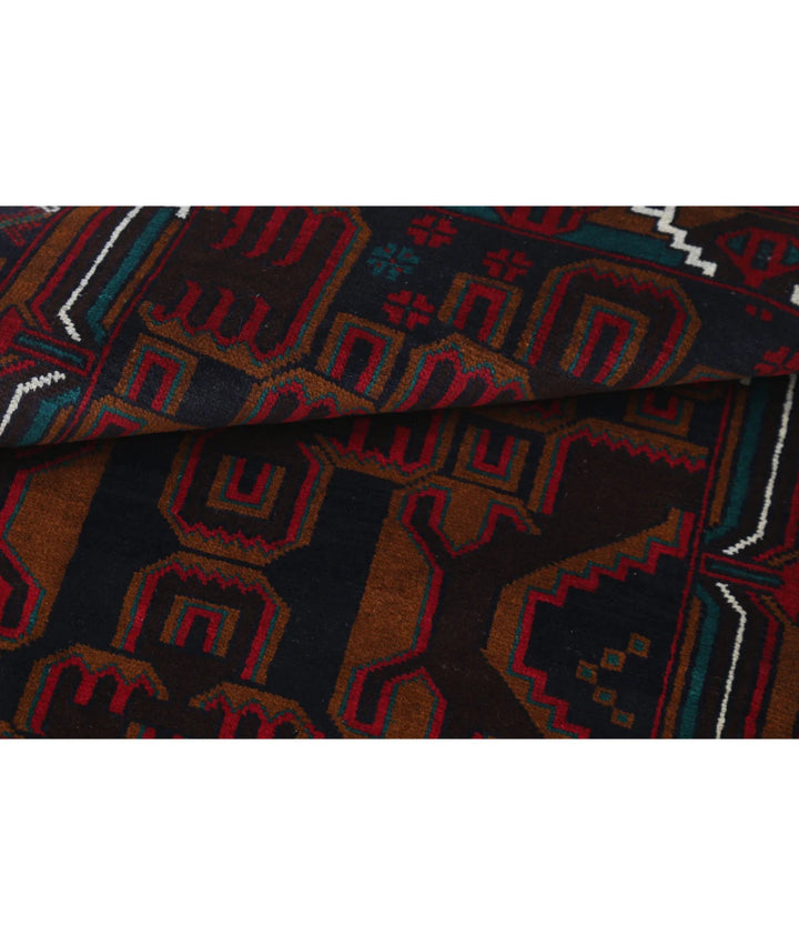Red Afghan Baluchi Rug 2' 9" x 4' 9" Hand-Knotted | No. AT70862