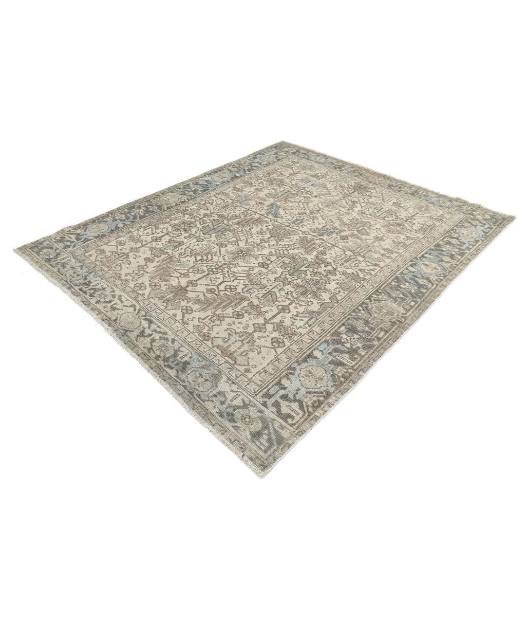 Persian Heriz Rug 6' 10" x 8' 4" Hand-Knotted | No. AT70895